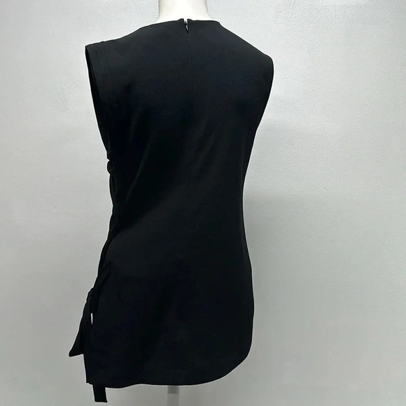 Derek Lam 10 Crosby Tank Top Sleeveless Shirt Blouse Braided Side Black Size 6 - Picture 4 of 9